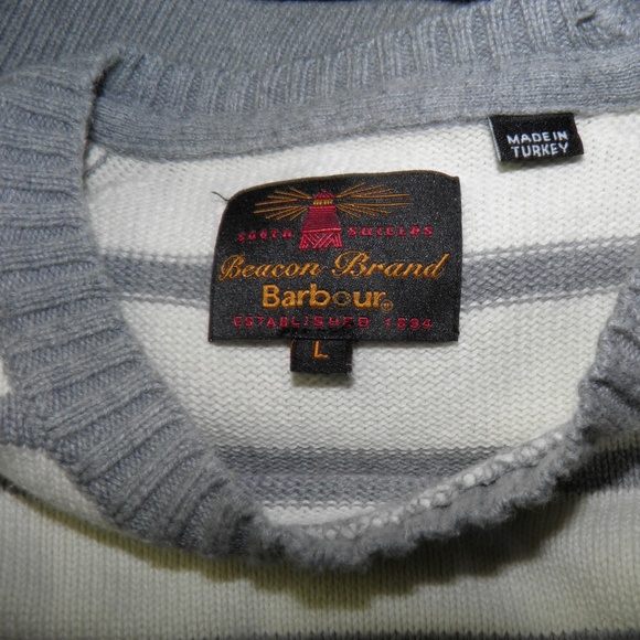 Barbour Beacon Brand Cotton Crew Neck Sweater L - Picture 3 of 5